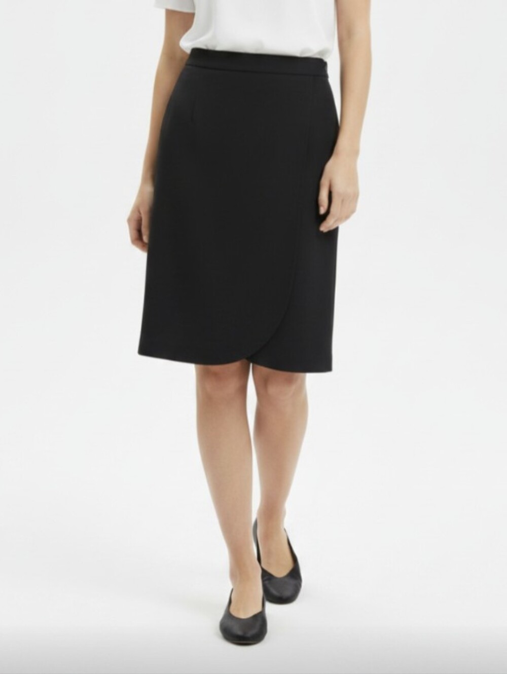 NWOT! JESSICA LONDON! "SHELL" WRAP STYLE FRONT/CURVED EDGE BLACK  SKIRT! SZ 18